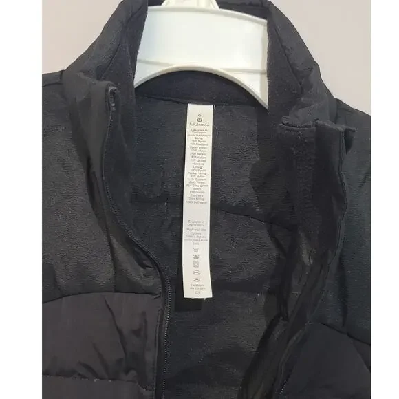 Lululemon Down For It All Vest Black Size 6 EUC - 700-Fill Goose Down - Picture 4 of 5